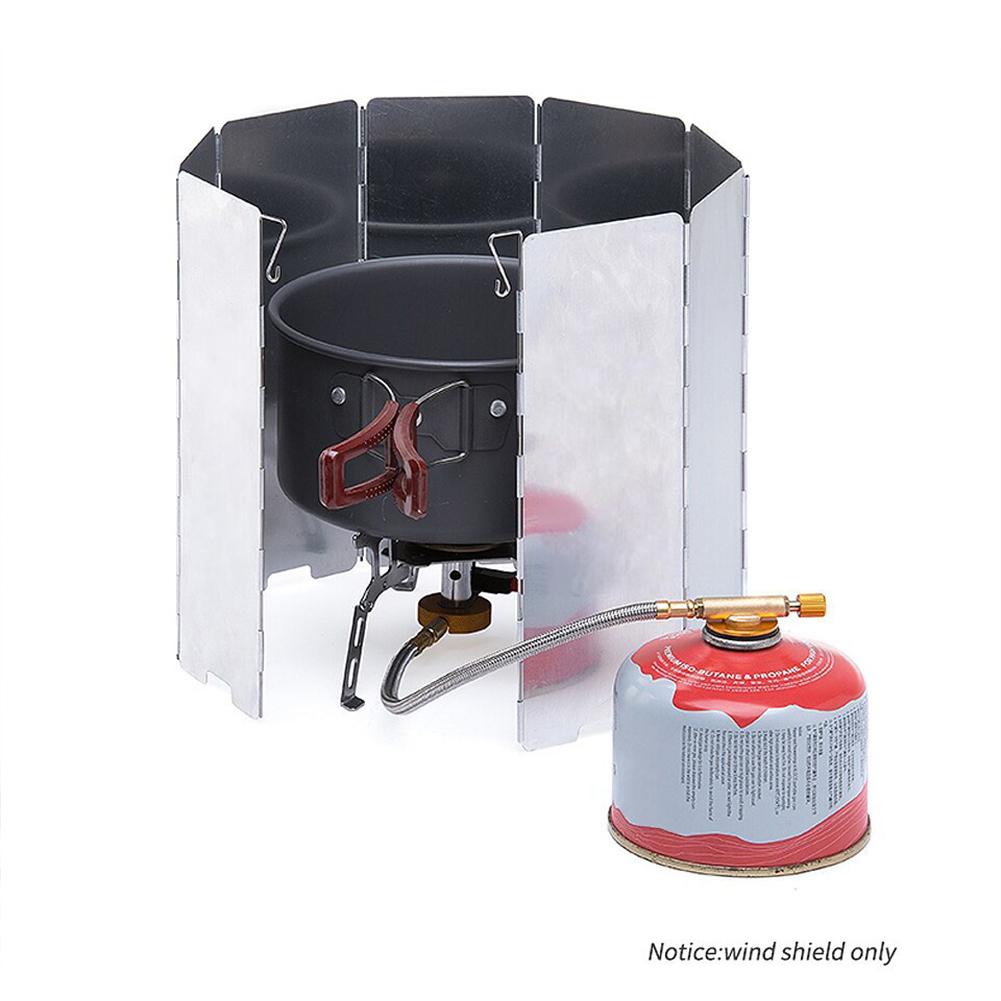 6-16 Plates Foldable Gas Stove Windshield Outdoor Camping Cooking Burner Windproof Screen Aluminium Alloy Stove Wind Shield