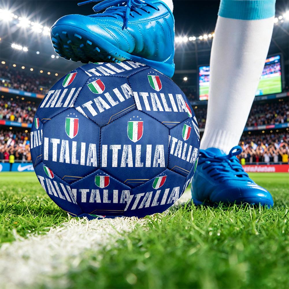 Italy Football Printed Size 5 Soccer Ball Wear Resistant Standard Adult Training Football Fan Gift for Indoor Outdoor Match Sports