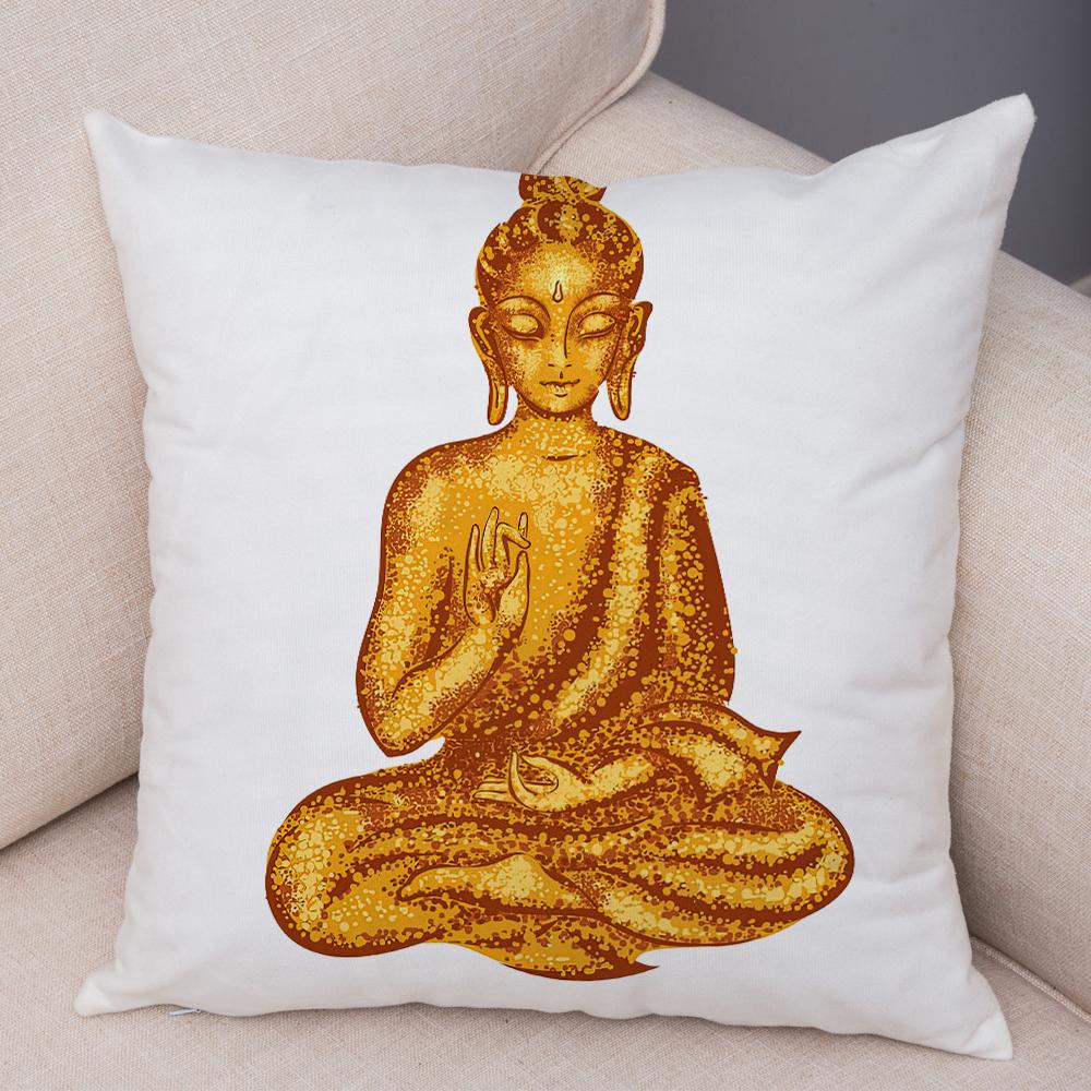 Indian God Ganesha Cushion Cover Colorful Psychedelic Art Print Soft Linen Yoga Room Home Decor Pillow Case