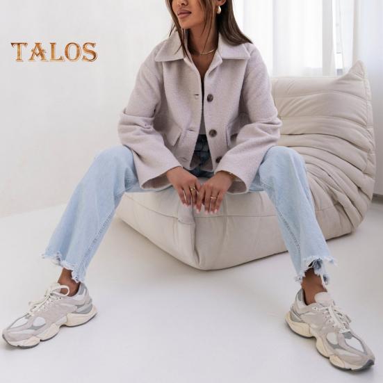 Женский шерстяной жакет с отложным воротником, однобортное пальто с плиссированным подолом, термобелье с длинными рукавами, для поездок на работу, свиданий, весна-осень-зима