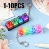 Led Light-Up Keychain Keyboard Clickable Button Fidgeting Plaything For Stress Stress Ease Portable Desk Accessory Office Decor Gift