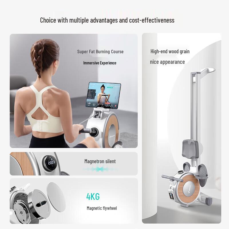 Merach Smart Silent Self-Generating Magnetic Rowing Machine CN plug (adapter included)