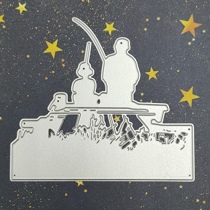 Кемпинг отец и сын, рыбалка у реки, металлические штампы, ремесленное тиснение, штампы для скрапбукинга для изготовления карт, декор