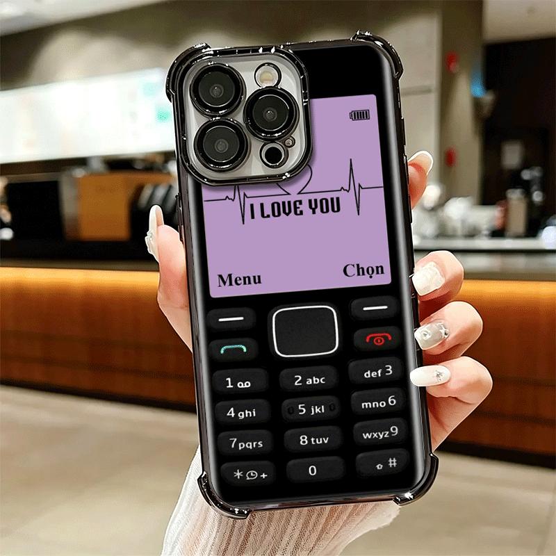 Забавный ретро-телефон Покрытие Чехол для телефона Для Iphone 16 17 Pro Max Air 16E 14 15 Plus 12 13 Mini Противоударный Подушка безопасности Чехол