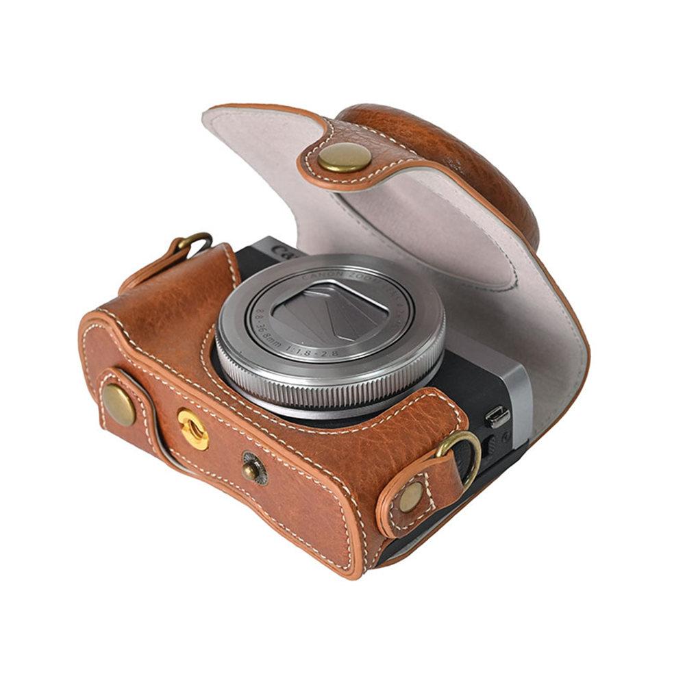 Ретро чехол-сумка для камеры из ПУ кожи с принтом личи для Canon Powershot G7XII G7XIII G7X2 G7X3 G7X Mark II III с ремешком