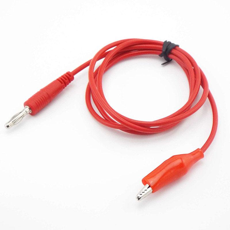 1M Dual Alligator Clip Crocodile Lead To 4mm Banana Connector Oscilloscope for Test Probe Electrical Cable Red Black