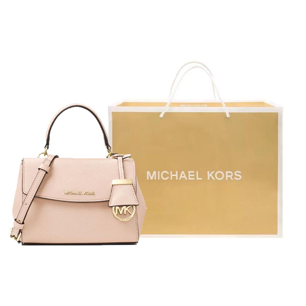 Michael Kors Mk Ava Винтажная Однотонная Сумка с Клапаном Универсальная Для Поездок На Работу Подвеска с Логотипом Кожаная Сумка Через Плечо Сумка на Плечо Мини 32F5GAVC1L-SOFT-PINK