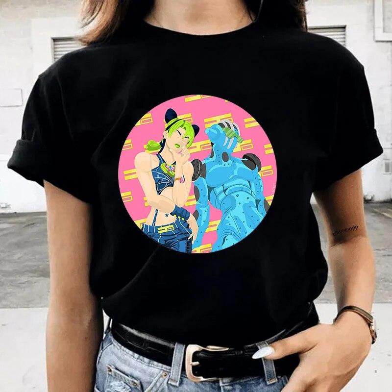 Новинка 2021 года, женская футболка Jojo Bizarre Adventure, летняя футболка с японским аниме, футболка Golden Experience, футболка с божьей коровкой, повседневная футболка в стиле хип-хоп, унисекс