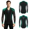 Sparkly Metallic Patchwork V Neck Bodysuit for Men Mesh Long Sleeve Rhinestone Leotard for Latin Ballet Figure Skating Gymnastics Training
