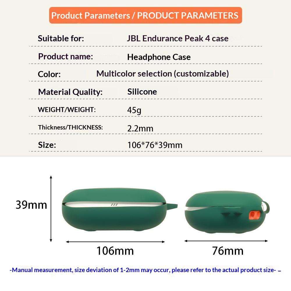 Силиконовый чехол для JBL Endurance Peak 4, защитный чехол для беспроводных наушников с пряжкой против потери