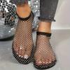 Women's Rhinestone Decor Flat Sandals Casual Hollow Out Design Shoes Breathable Comfortable Shoes