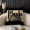 Fashion Brand R_RHUDEs Pillow Case Home Dorm Chair Back Short Plush Double-sided Printing Office Nap Time Cushion Cover