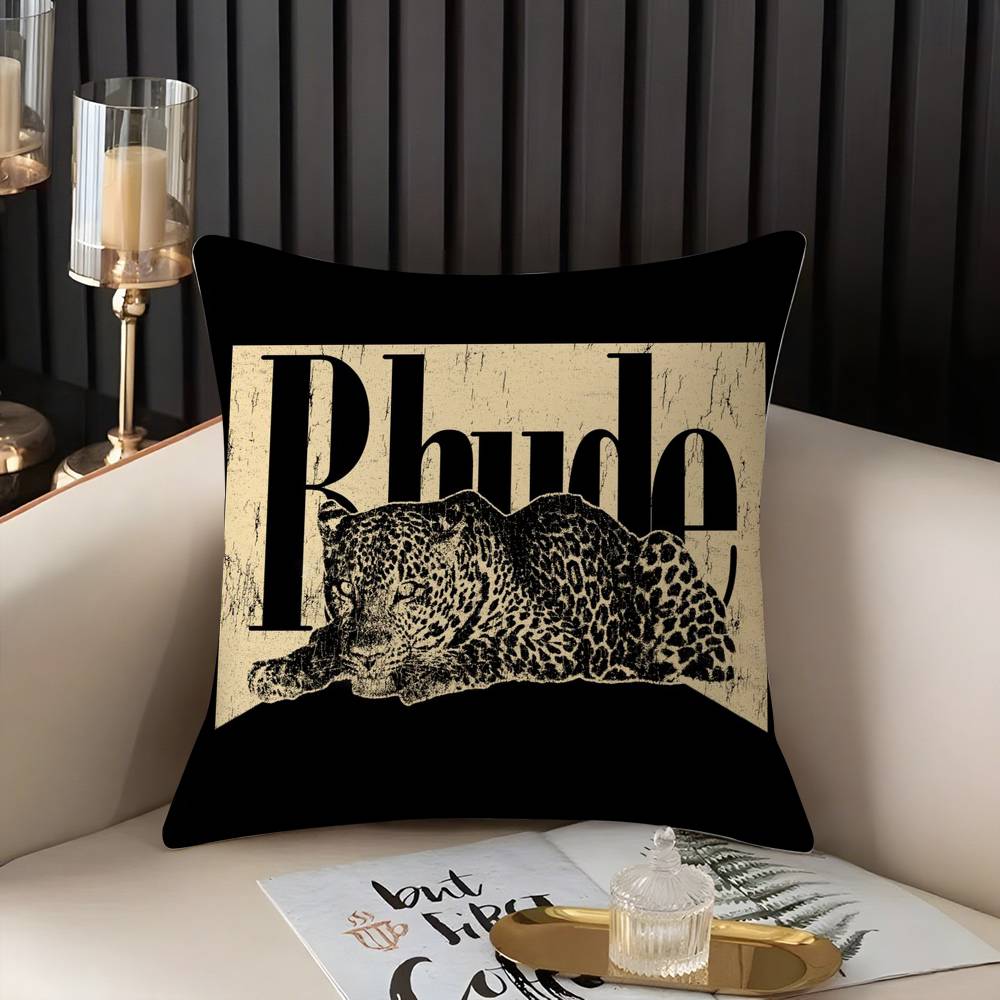 Fashion Brand R_RHUDEs Pillow Case Home Dorm Chair Back Short Plush Double-sided Printing Office Nap Time Cushion Cover