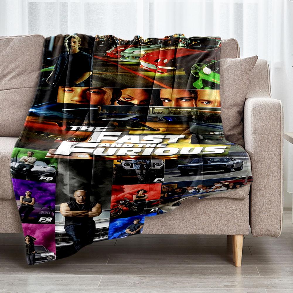Fast & Furious Theme Printed Blanket - Perfect for Couch, Bed, Travel & Outdoor Use | Machine Washable, Cozy & Durable.