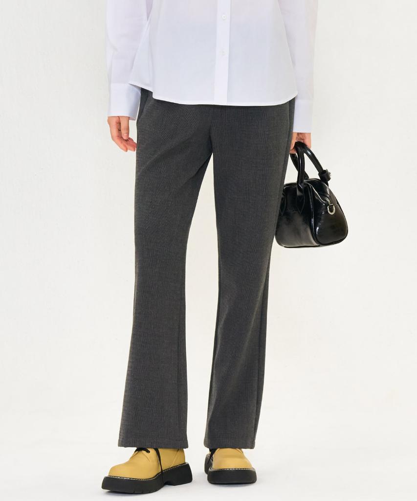 CHASECULT Women'S Bootcut Check Slacks - Charcoal