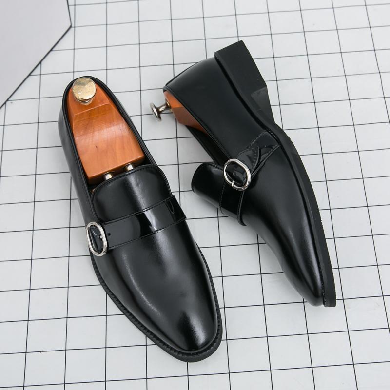Fashion Luxury Brand Patent Leather Men Loafers Black Purple Slip-on Man Shoes Wedding Office Business Leather Casual Shoes For Men