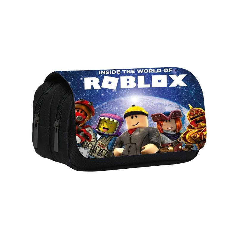 Roblox Паттерн Двухслойная Флип-Крышка Студенческая Канцелярская Сумка-Пенал Для Детей и Подростков