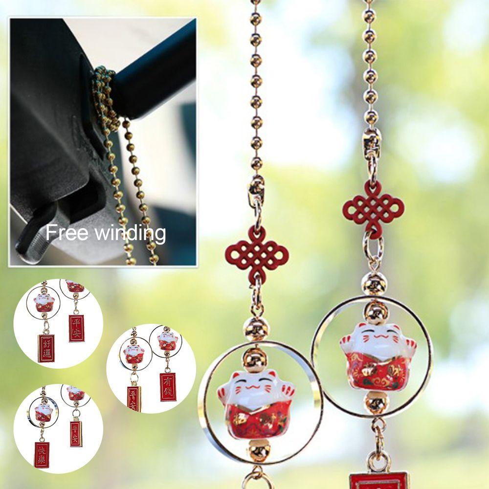 Ceramic Cat Fortune Cat Interior Cat Car Hangings Decor Fortune Cat Car Pendant Lucky Cat Lucky Cat