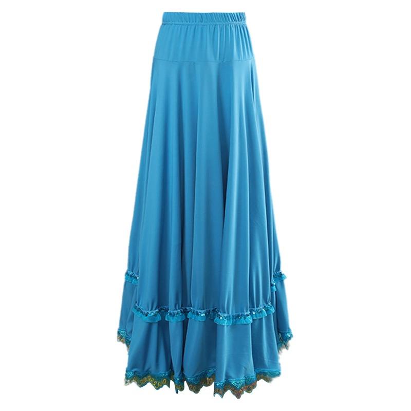 Женские бальные юбки для фламенко, лиричные бальные макси-юбки, костюмы для выступлений по классическому балету, этническим танцам