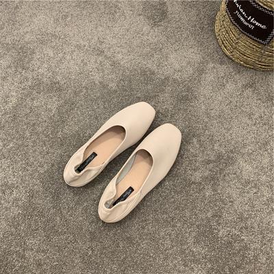 2025 весна и лето обувь на плоской подошве с квадратным носком с мелким вырезом два способа ношения одна педаль ленивые с обувью Doudou с мелким вырезом одинарные туфли женские