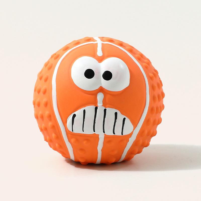 Новый мячик с улыбающимся лицом, латексная игрушка со звуком, для чистки и шлифовки зубов, латексный мячик для питомца, игрушка для собаки, товары для питомцев