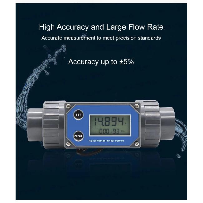 Digital Flow Meter for Irrigation and Sewage Pipe Large Flow Water Meter DN15 DN40 UPVC 5‑24V Pulse Output Liquid Flow Sensor