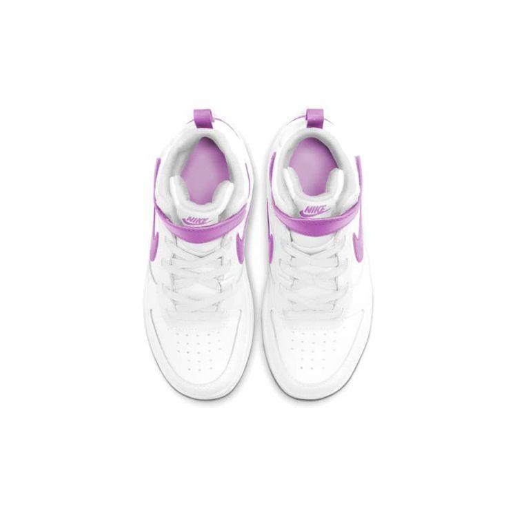 Nike Mid 2 Ретро Повседневные Нескользящие Амортизирующие Прочные Полувысокие Детские Кеды для Скейтборда Детские кеды Белый Фиолетовый CD7783-103