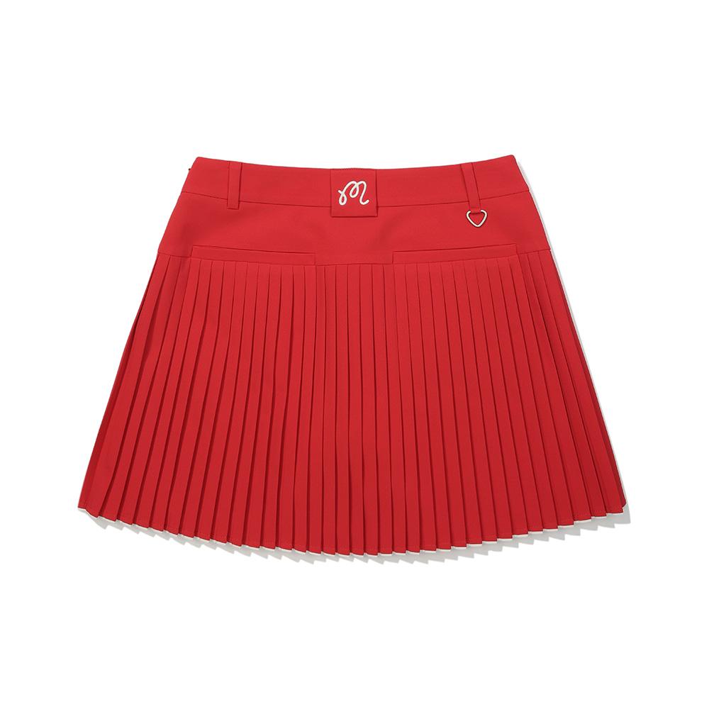 MALBON GOLF Wide Waistband Fine Pleated Skirt Red (Woman)