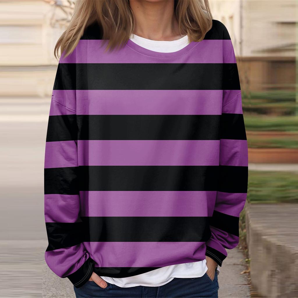 Женская повседневная модная винтажная печатная толстовка с длинным рукавом и круглым вырезом, многослойный пуловер