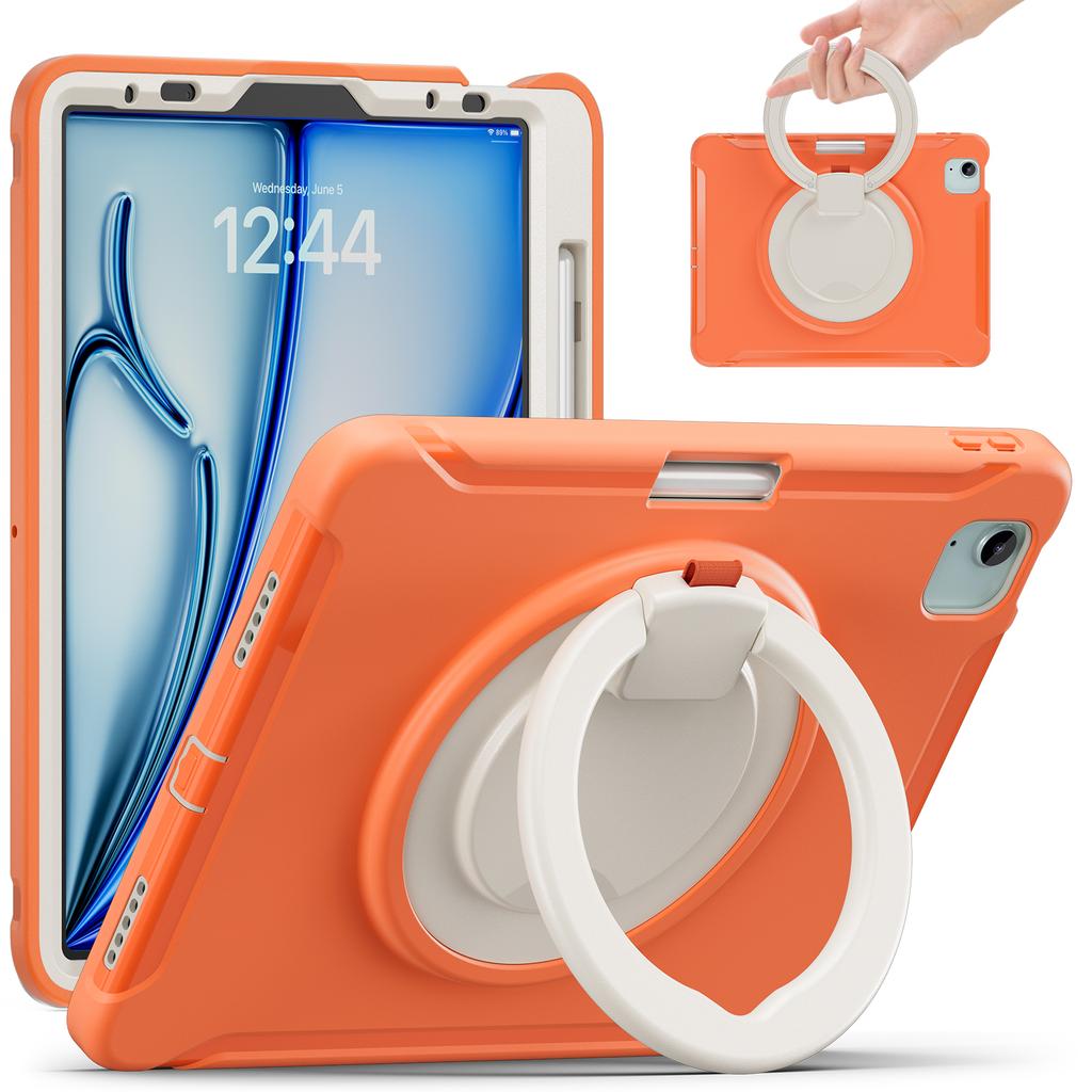 For iPad Air 11 (2025)/(2024)/Air (2022)/(2020)/Pro 11 (2022)/(2021)/(2020)/(2018) Case Kickstand Cover with Pen Slot