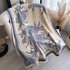 Retro High-End Simple And Elegant Flower Thickened Scarf Winter Scarf Women'S Fashion Warm Shawl