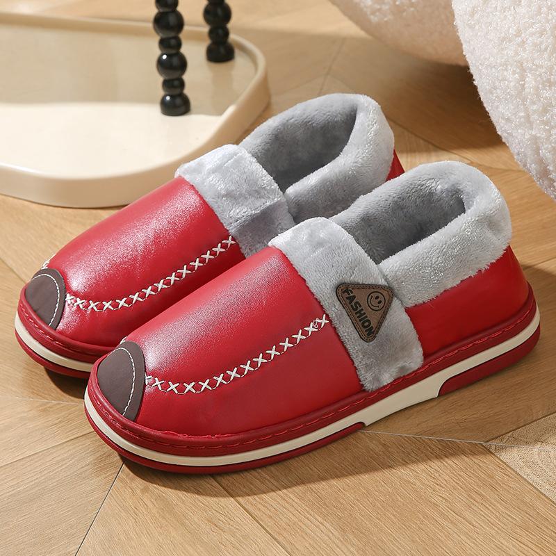 Хлопковая сумка для тапочек и домашние тапочки зимние женские водонепроницаемые из пуховой ткани утолщенные туфли нескользящие теплые хлопковые туфли мужская обувь