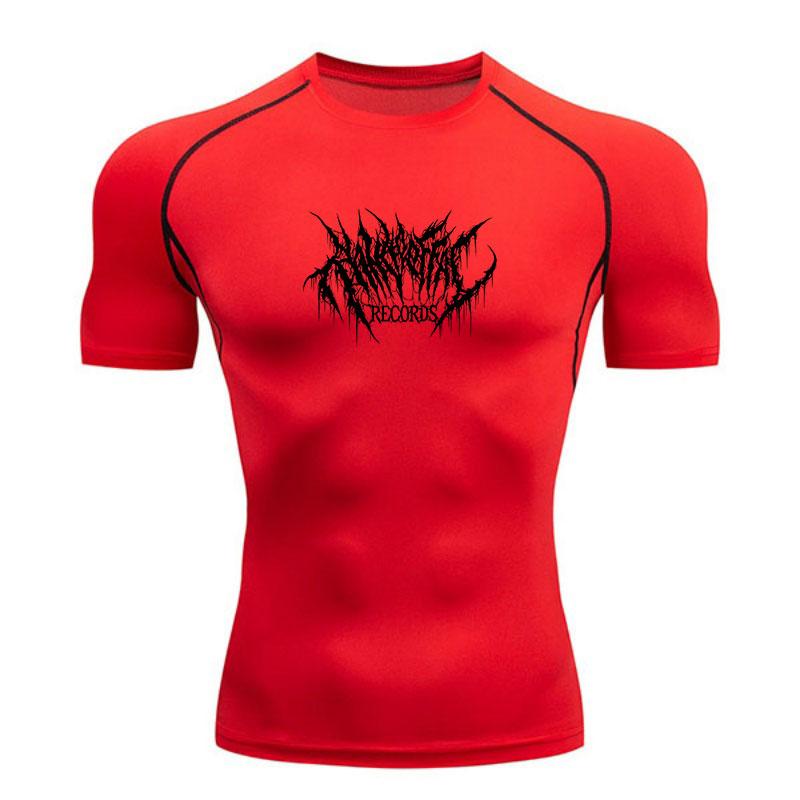 Men's Slim Compression Workout T-Shirt, Casual Black Death M