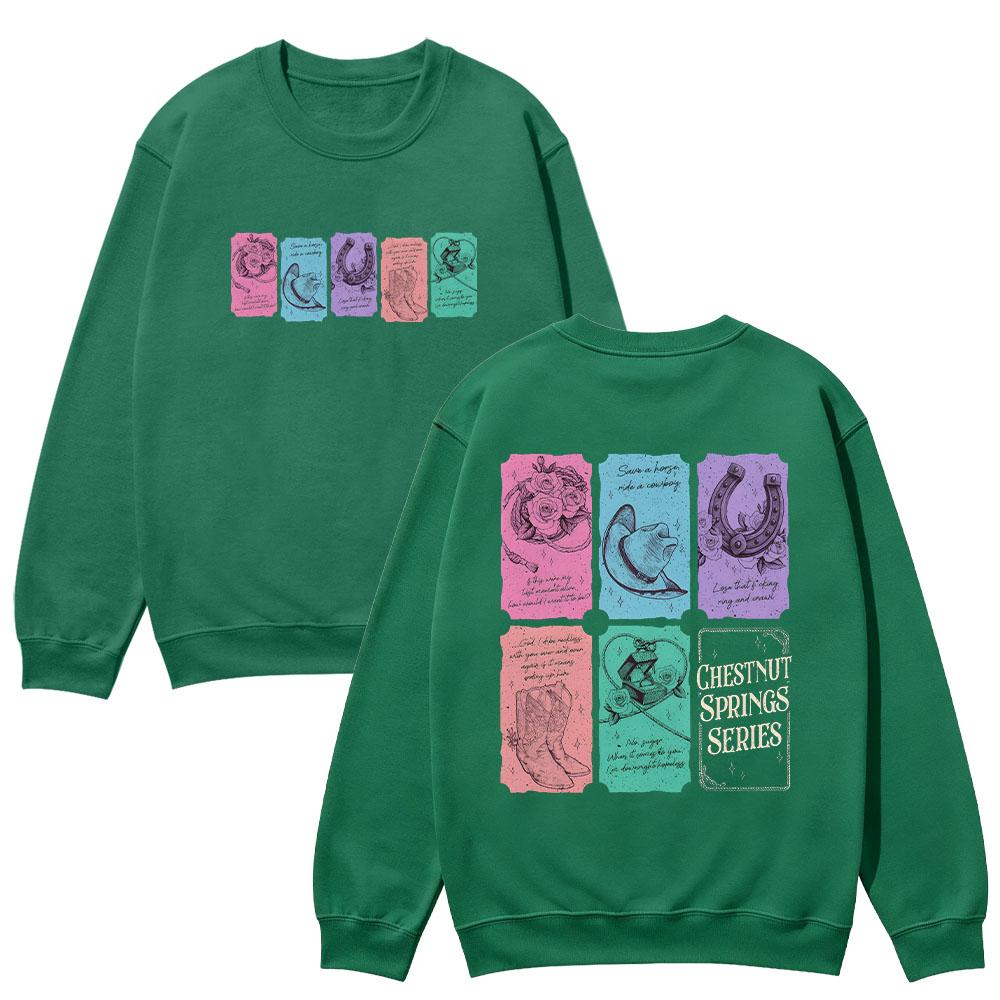 Chestnut Spring Series Sweatshirt Cowboy Romance Reader Club Pullover Bookish Cowgirl Top Book Lover Gift Unisex Oversize Clothe