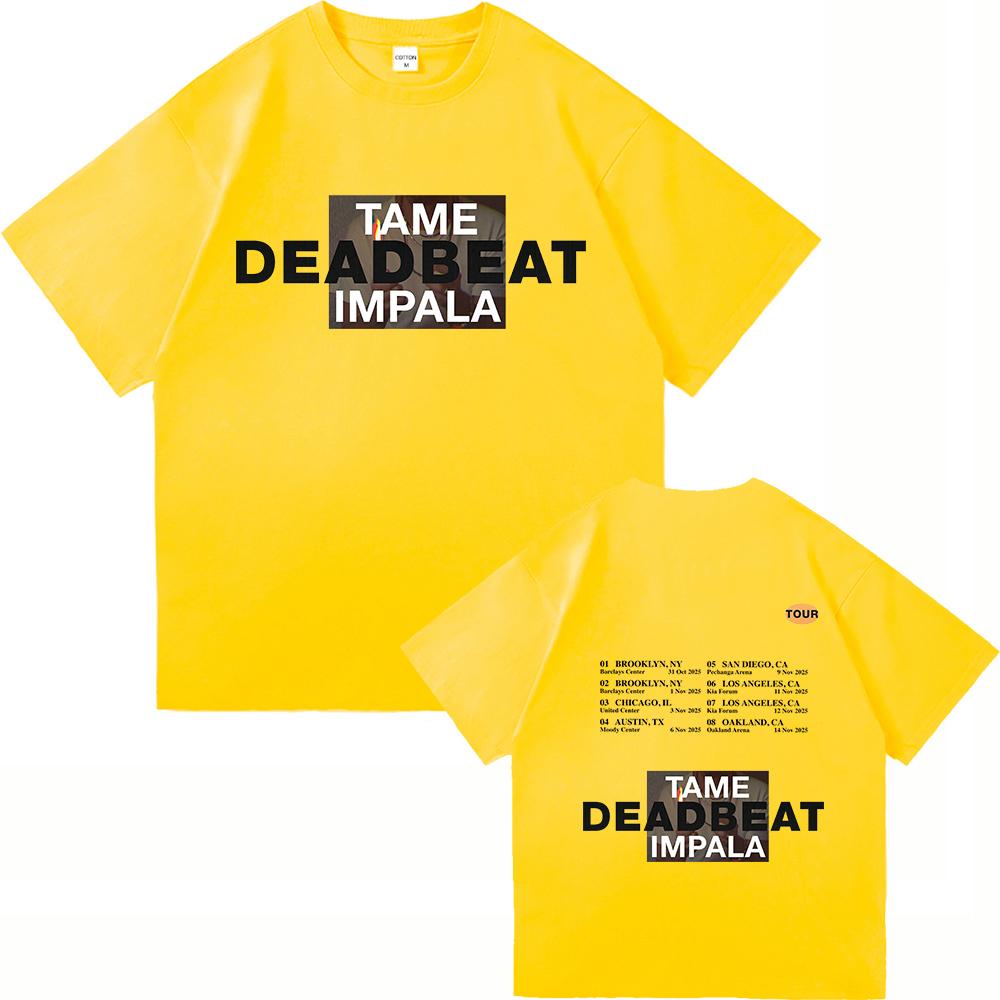 Tame Impala Deadbeat 2025 New Album TShirt Deadbeat Tour Menwomen Clothing Harajuku High Quality Clothes Cotton TShirts