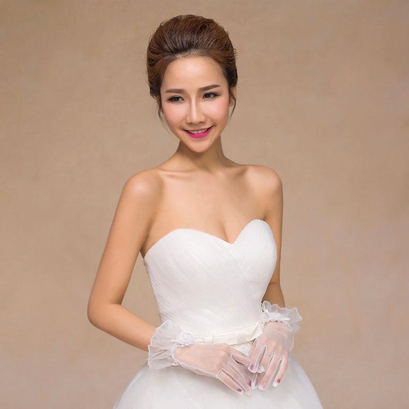 1 пара эластичных свадебных перчаток, свадебное платье, украшение с цветком, кружевное платье, аксессуары, элегантное