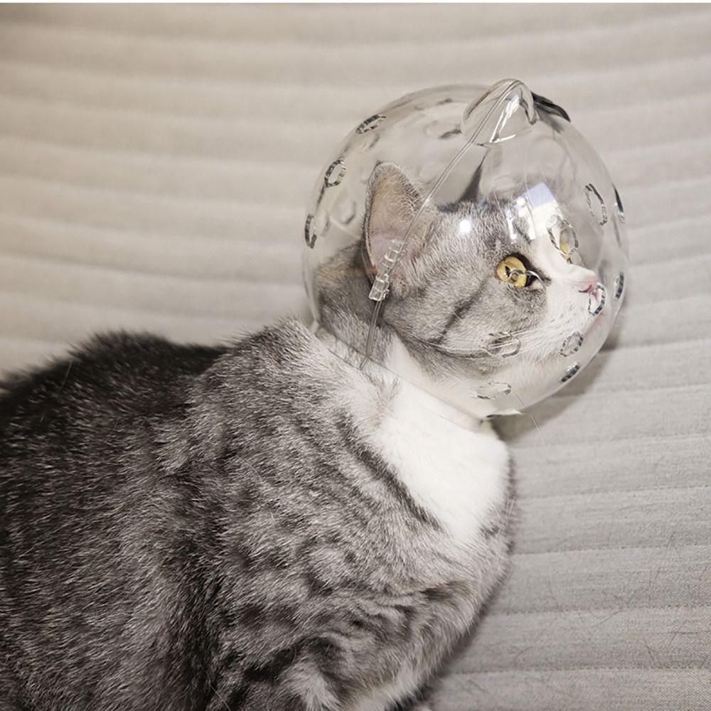 Breathable Pet Grooming Muzzle Mask Kitten Protective Helmet Anti-bite Space Hood Cat Head Cover