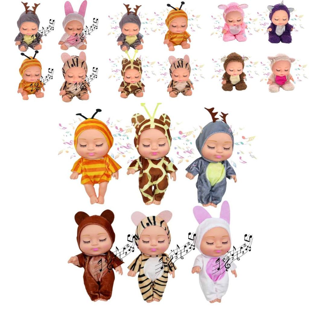 Очаровательная 8-дюймовая Спящая BJD Реалистичная Кукла Реборн Игрушка с Плюшевыми Нарядами Животных