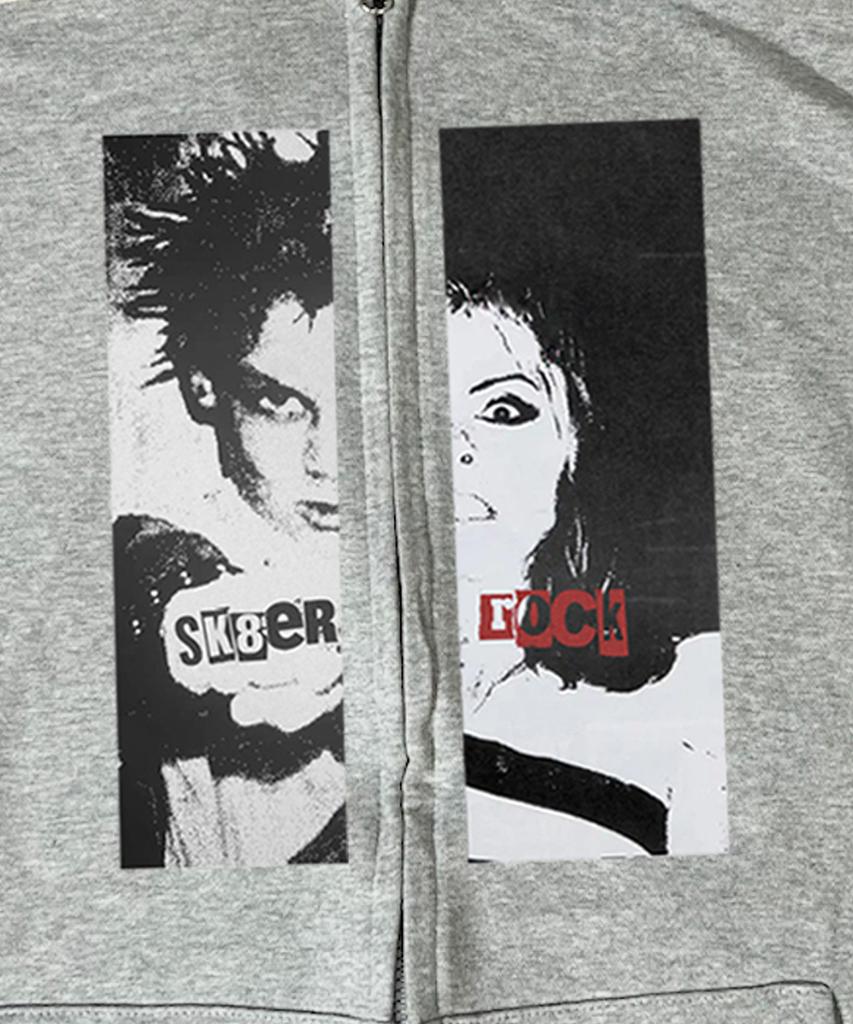 Свитшот с капюшоном на молнии Sk8Er Rock для мальчика или девочки ((Меланж серый))