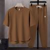 Men's Summer Simple Casual Set Short-sleeved T-shirt + Pants Two-piece Set