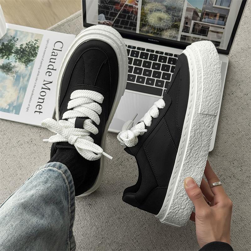 Весенняя новая пара туфель-клепок на толстой подошве с высокой посадкой универсальные парусиновые дышащие повседневные туфли для доски 23222-K