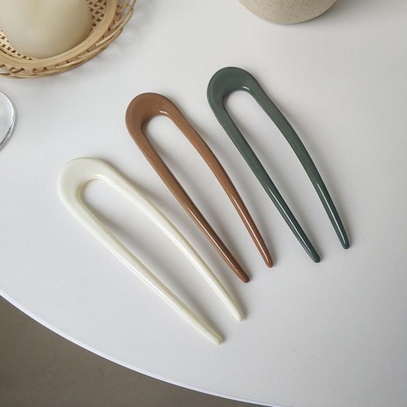 1 шт. Минималистичная заколка для волос U-образной формы, модные палочки для волос, женский пластиковый женский головной убор, аксессуары