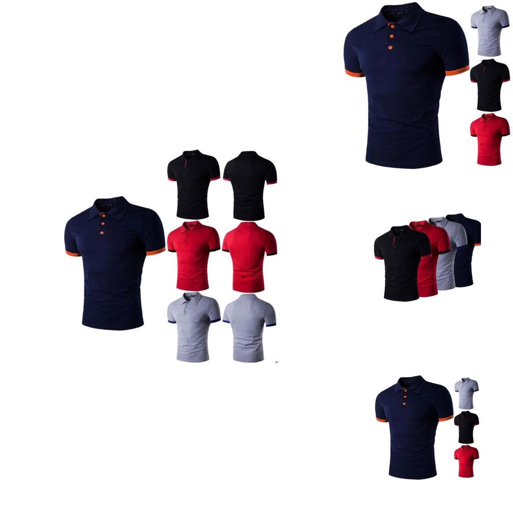 Премиальное качество Модная мужская стильная повседневная футболка Приталенная рубашка-поло Топы для повседневной носки