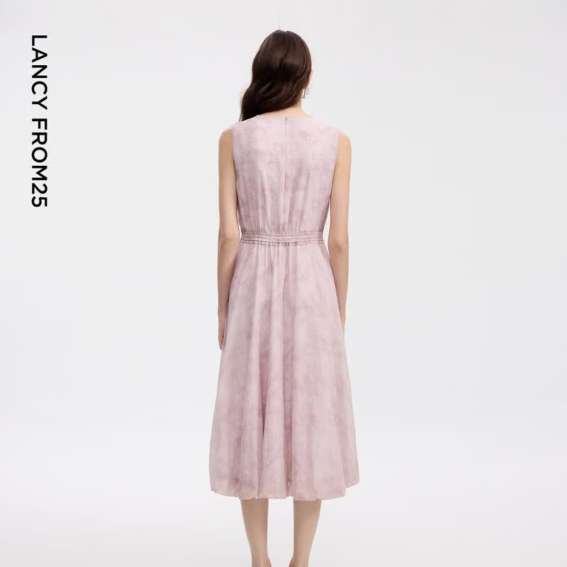 Langzi Round Neck Sleeveless Sunscreen A-Line Maxi Dress