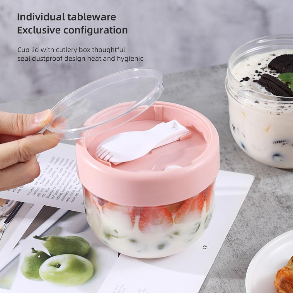 Leak Proof Oatmeal Cup Food Grade Yogurt Jar Smooth Edge Sealed Cup Office Lunch