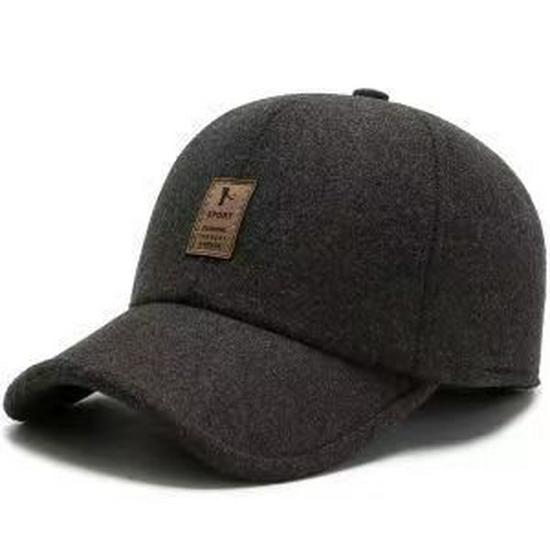 Men's Winter Wool Baseball Cap with Ear Protection for Middle-Aged/Elderly