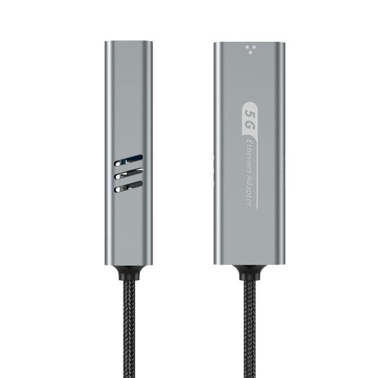 Адаптер USB/Type-C к Ethernet 5000 Мбит/с Высокоскоростной Двухинтерфейсный Универсальный Ethernet-адаптер RJ45 к Type-C Ethernet-конвертер