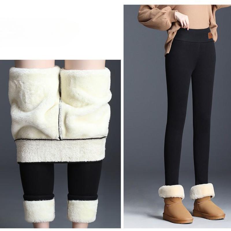 Autumn and Winter Thick Plus Size Plush Fleece Leggings Women Elastic High Waist Plush Warm Legging Pants Lady Elegant Slim Fit Woman Legging 25008