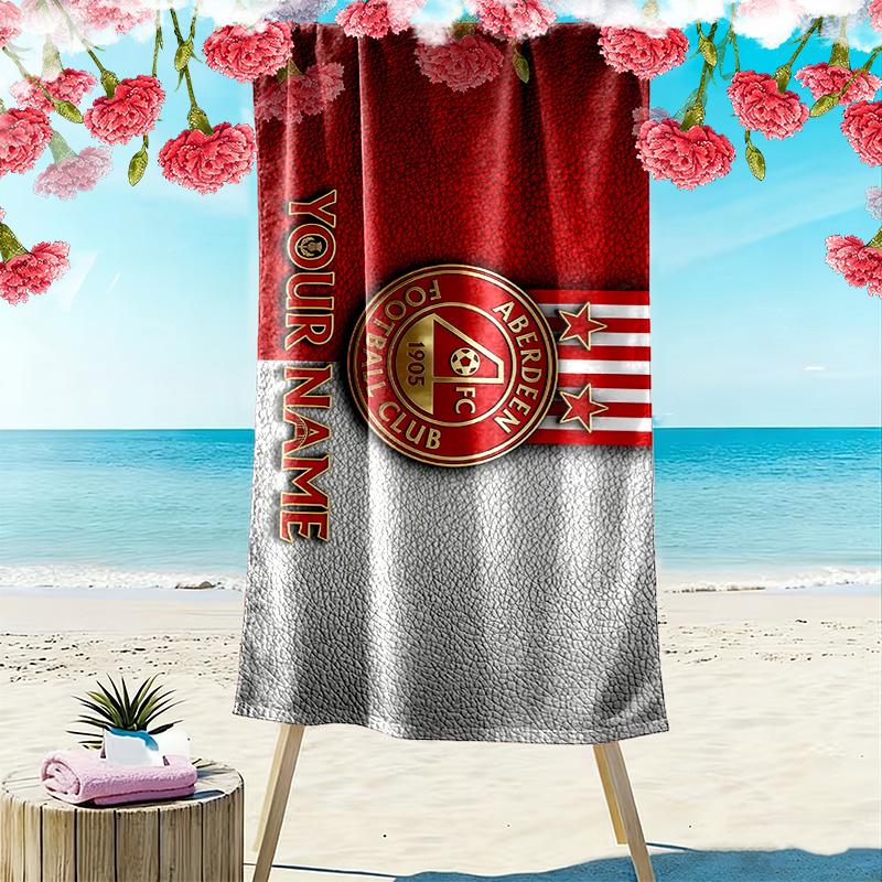 Aberdeen Football Club Print Beach Towel, Large Soft Quick Dry Towel for Beach Camping Swimming