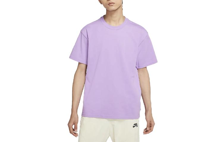 Nike T Shirts Men's Purple Crew Neck Moderate Straight Fit DB9976-589